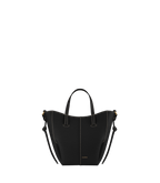 Cyme Tote Nano - Textured Black with Ecru Stitching
