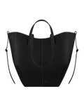 Cyme Tote - Textured Black with Ecru Stitching