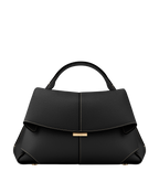 Mokki - Textured Black with Ecru Stitching
